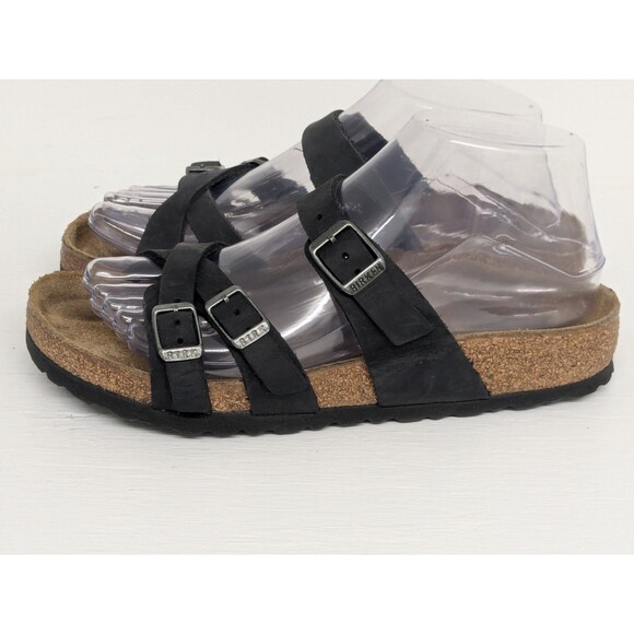 Birkenstock Franca Sandals black Leather EU 37 US Womens 6 6.5 Straps Comfort - Picture 4 of 8